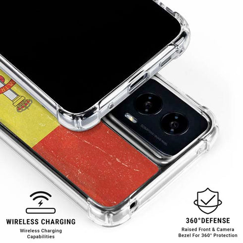 Spain Flag Distressed Moto G Power 5G (2024) Clear Case